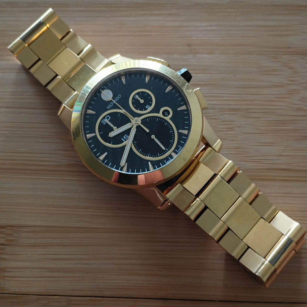 Movado Gold Watch CHRONOGRAPH VIZIO $2795 - Picture 3 of 13
